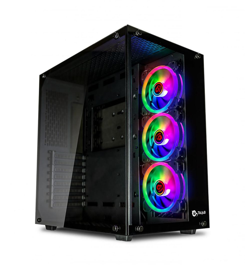 Talius Caja Atx Gaming Cronos Negra Rgb Cristal